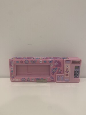 Smiggle Pink Butterfly Unicorn Flowers Pop Out Pencil Case Calculator - Rare