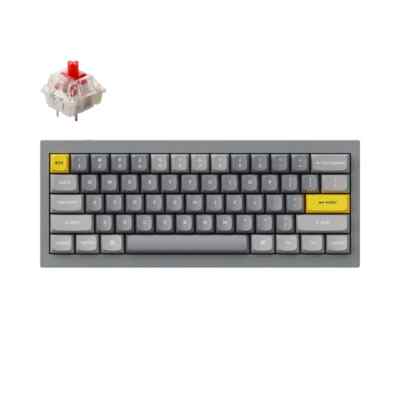 Keychron Q4 QMK Custom 60% Mechanical Keyboard Silver Gray Gateron Red Switches