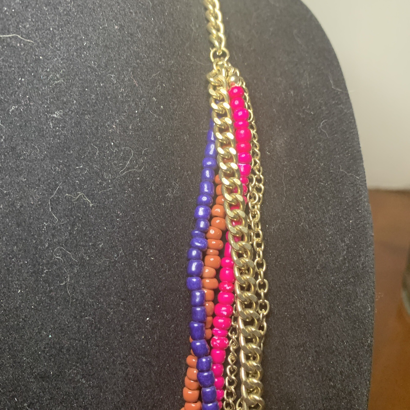 Multi Layered & Multi Colored  CHAIN NECKLACE 14”… - image 9