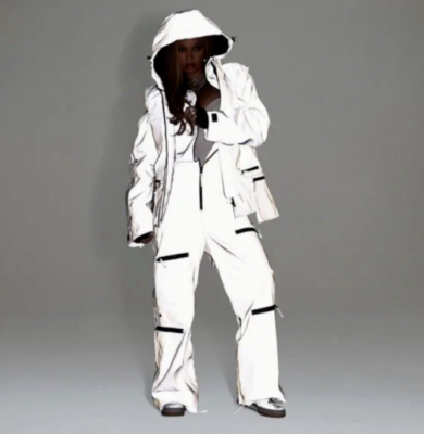 NWT Adidas Ivy Park SILVER Reflective Flight Suit Snow Outdoor