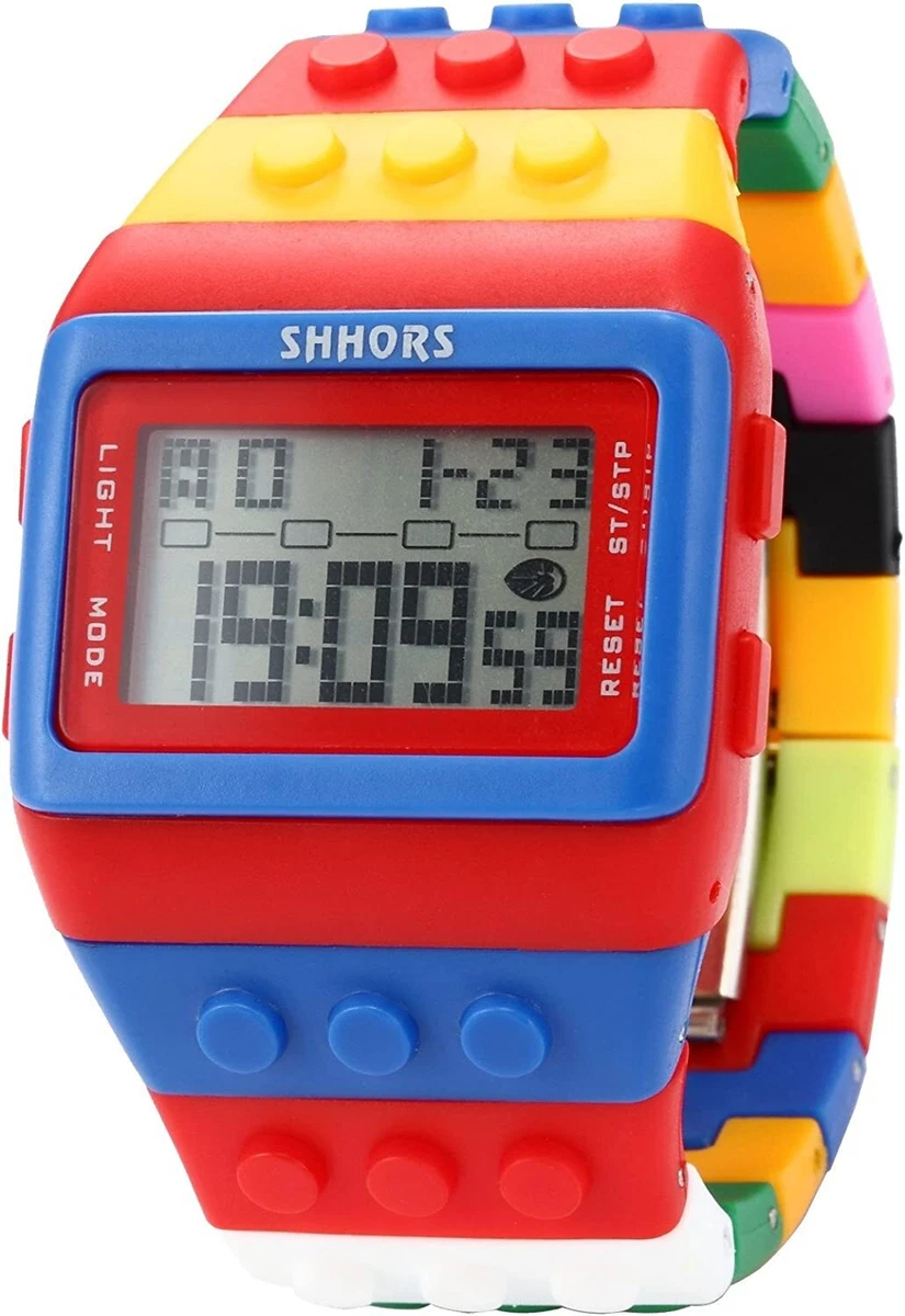 SHHORS Block Silicone LCD Digital Light Men s Ladies Sport Wrist