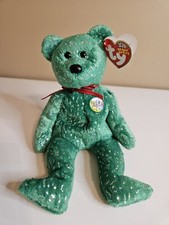 TY Beanie Baby DECADE the Bear 2003 Red Bow Paper Tag 8 3/4"