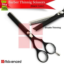 Black Double Thinning Scissors 6" Salon Stylist Texture Shears Hair Razor Sharp