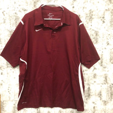 Nike Mens Dri Fit Polo Shirt Red XL Performance Stretch Classic
