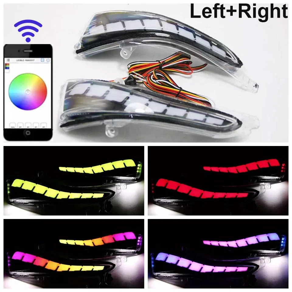 RGB LED Mirror Sequential Signal Light& Fog Light for Infiniti Q50 Q60 2014-2022 Foto 3 de 4