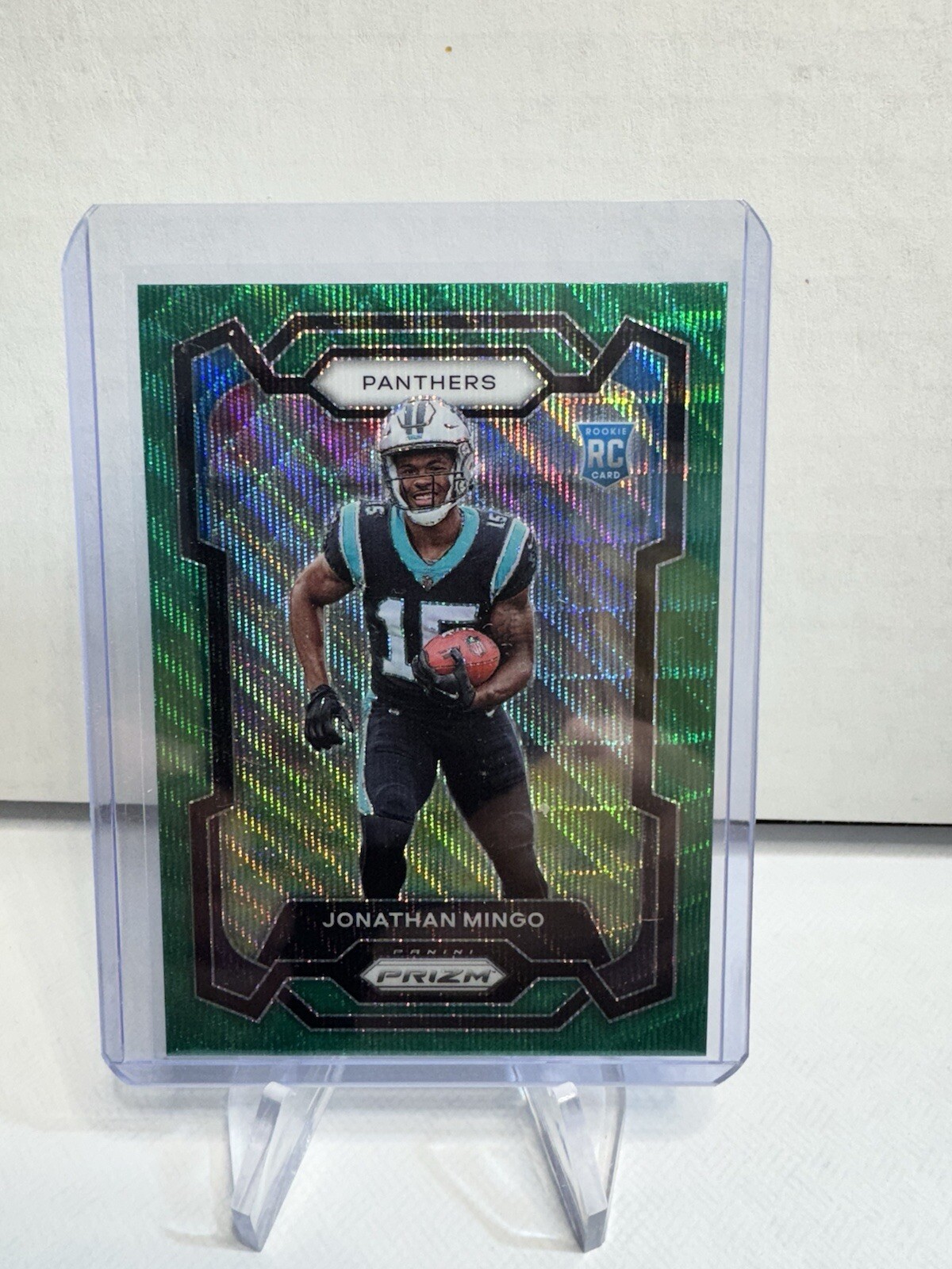 2023 Panini Prizm Jonathan Mingo Green Wave Prizm Rookie RC #312 Panthers