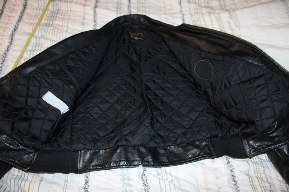 Vintage Taylor's Leatherwear Leather Police Motorcycle Jacket Hoover