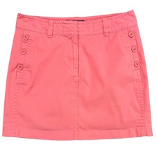 Vineyard Vines Womens Chino Skirt Coral Pink Sailor Button Preppy Coastal Size 6