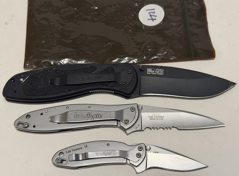 3 Kershaw USA Pocket Knife KNIVES BLUR 1670BLK Leek 1660ST And Chive 1620