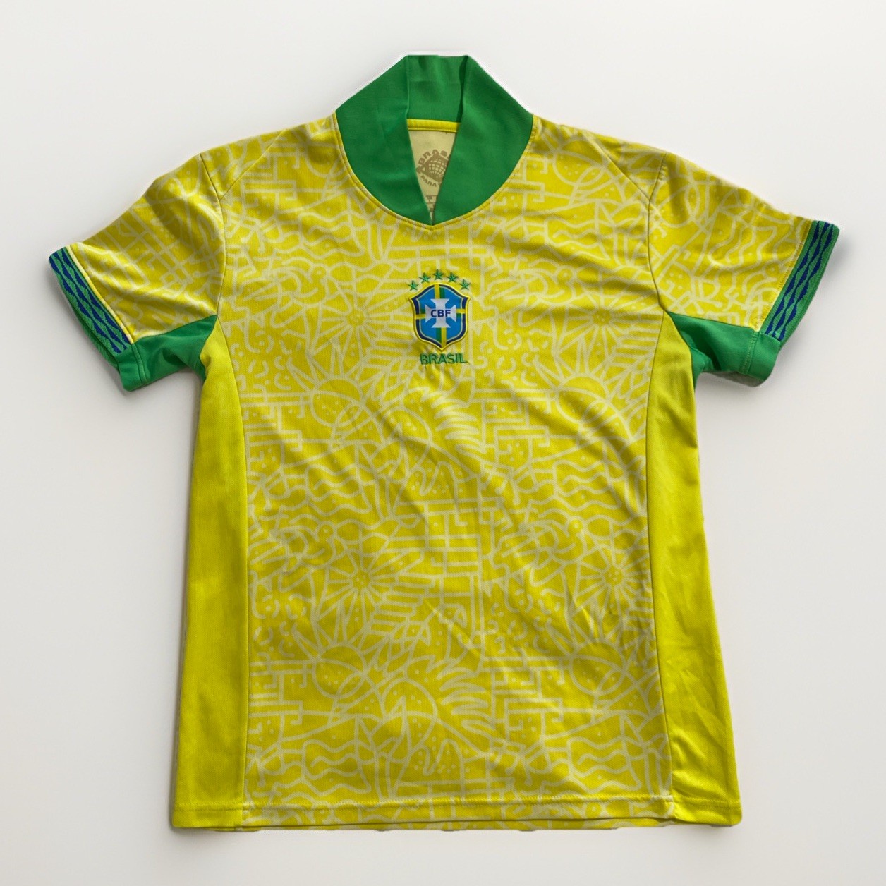 Brazil Brasil CBF National Team Soccer Jersey Shirt Yellow Green - Women's Large