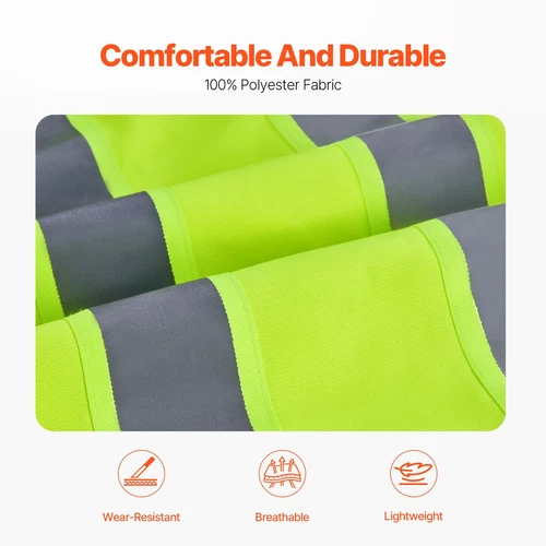 VEVOR Safety Vest Reflective Yellow Work Vest with 10 Pockets for Men & Women image 4