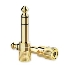 1/4 Inch 6.35mm Male to 1/8 Inch 3.5mm Female TRS Stereo Audio Jack Quarter I...