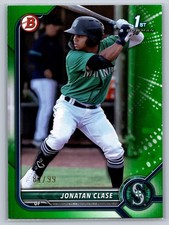 2022 Topps Bowman BP-118 Jonatan Clase Green Prospect SP/99 Seattle Mariners