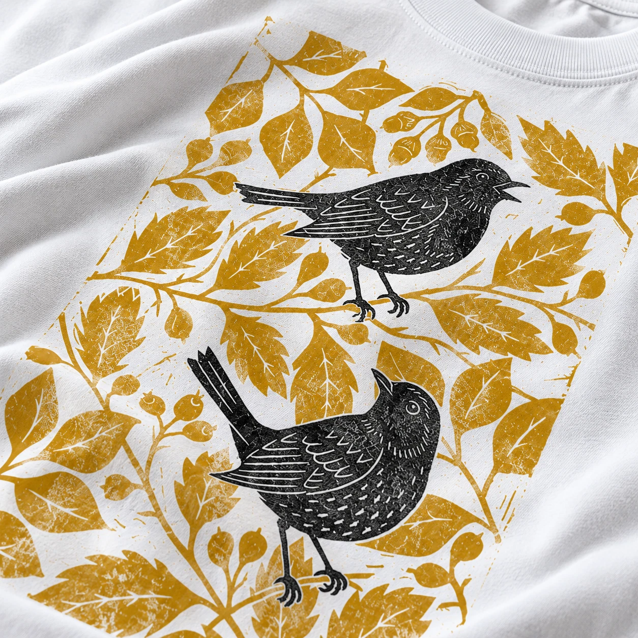 Comfort Colors Vintage Songbird T-Shirt Botanical Bird Cottagecore Graphic Tee image 3