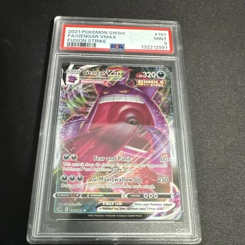 Pokémon Gengar VMAX 157/264 Fusion Strike Ultra Rare Full Art Holo PSA 9