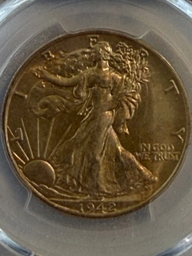 1942-D PCGS MS65 Walking Liberty Half Dollar nice toning