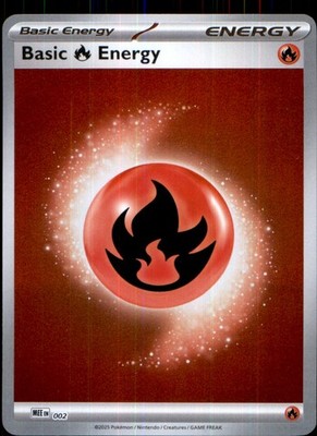 Basic Fire Energy - 002 2 Common Mega Evolution Energies Pokemon Reverse Holo NM