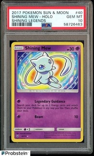 2017 Pokemon S & M Shining Mew #40 Shininig Legends Holo PSA 10 GEM MINT