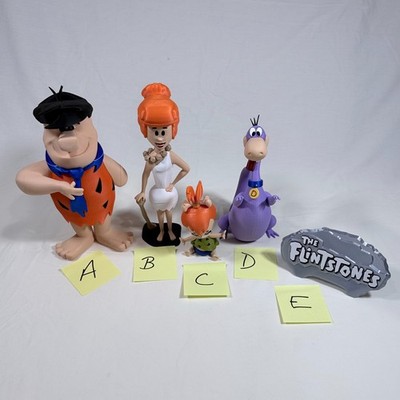 The Flintstones 3D Printed Figures Fred Wilma Pebbles Dino Logo Display Toy