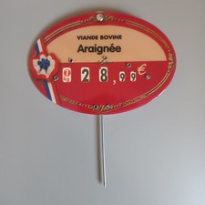 ancienne étiquette de prix boucherie