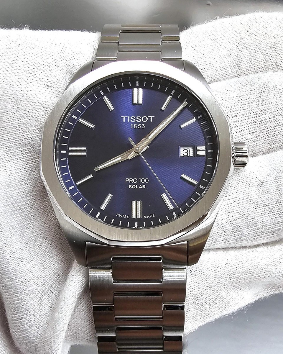 Tissot PRC 100 Solar Quartz 39 MM Blue Dial SS Men's Watch T151
