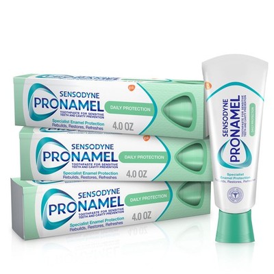 Sensodyne Pronamel Daily Protection Enamel Toothpaste for 4 Ounce (Pack of 3) 