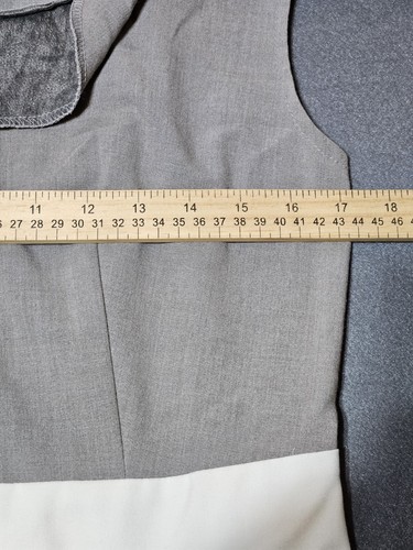 Studio Dress Womens 10 Gray Black Sleeveless Mid Length Business Casual Dress - Picture 6 of 10