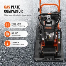 Vibratory Compaction Tamper, 6.5 HP 196CC Gas Engine, 4200 lbs Force, 5600 VPM P