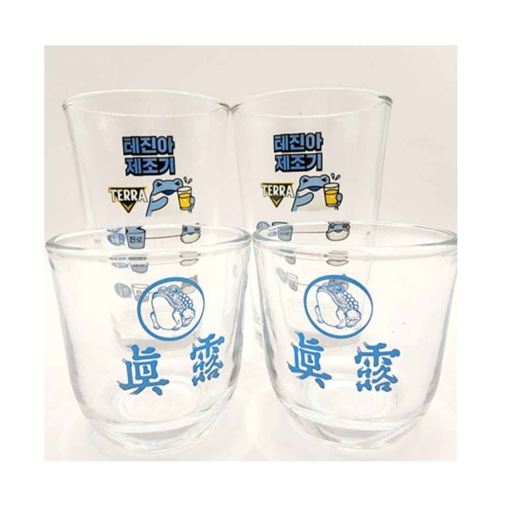 Terra & Jinro Somaek Korea Soju Beer Mixing Somack Glass 2ea +