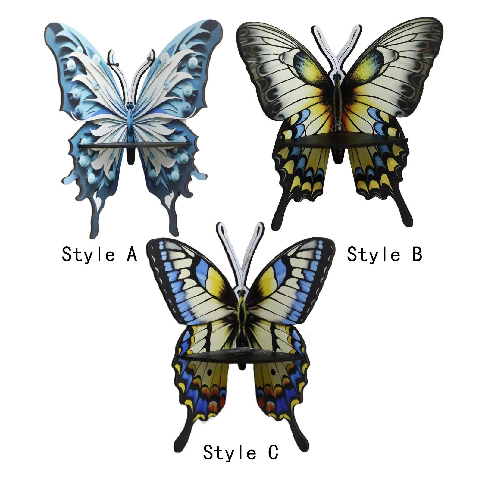 Butterfly Corner Shelf Modern Wooden Decorative Shelf Display Stand Ornament for
Opens in a new wind