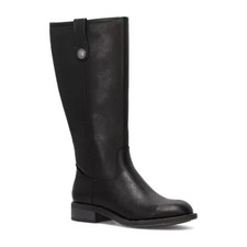 NEW Frye and Co. Womens Charlize Stacked Heel Riding Boots, Black, Size 7