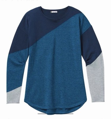 Smartwool Shadow Pine Colorblock Sweater Merino Wool Blend Large EUC* Lot1