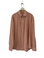 Salvatore Piccolo Napoli Shirt Men  s Large L Red White Gingham Check C8