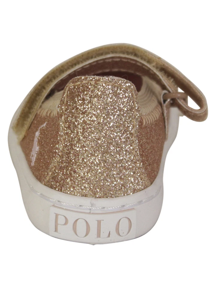 Zapatos Polo Ralph Lauren para niñas pequeñas Leyah rosa brillo Mary Janes talla: 4T Foto 4 de 4