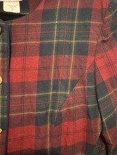 Vintage Leslie Fay Collarless Plaid Jacket Shoulder Pads Size 10 Preppy Classic