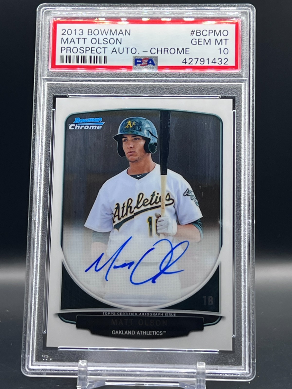 Matt Olson 2013 Bowman Chrome Prospect Autograph PSA 10 First Auto 1st
