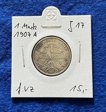 Kaiserreich 1 Mark 1907 A, J. 17, Silber, f. vz