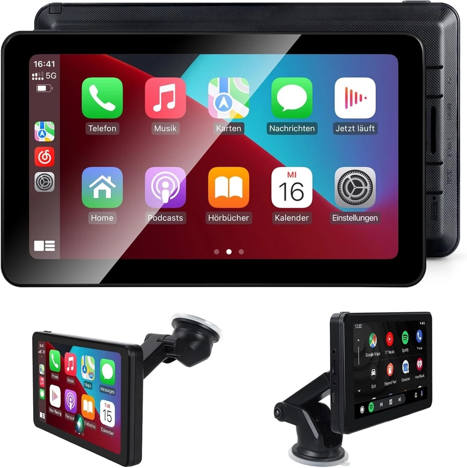 CarPlay Android Auto Display 7 Zoll Touchscreen GPS Navigation Bluetooth - Bild 3 von 4