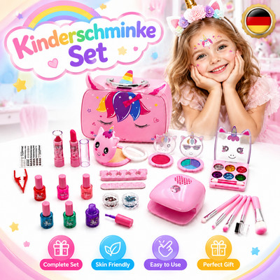 Verkleidungsspiel Kinderschminke Set Einhorn Tragbar Geburtstagsgeschenk ab 3J