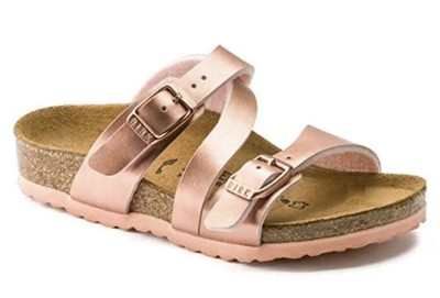 Birkenstock Selina Kids Strappy Slide Soft Metallic Rose Size 26 Kids 8