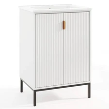 Bathroom Vanity with Sink Combo 24 Inch Freestanding Bathroom Sink Cabinet White