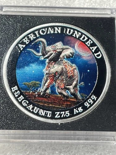 Elegaunt Zombucks Colorized 1 Troy Ounce .999 Fine Silver- Only 1200 Minted