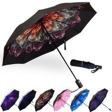 Compact Travel Umbrella, 44" Canopy, Automatic Open/Close Windproof Umbrella,...