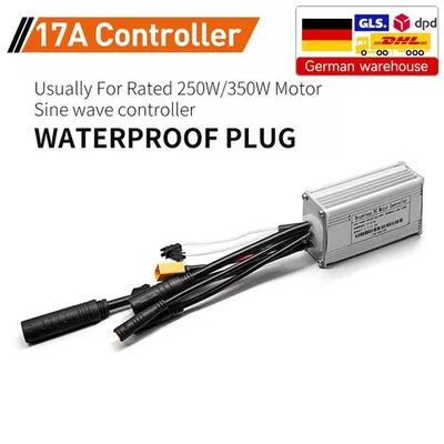 MARKENLOS Ebike 24V/36V/48V 17A 3 Mode Sine Wave Controller WP Plug for 250W/350W Motor