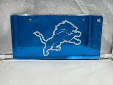 Detroit Lions NFL Blue Acrylic Lasercut License Plate Wincraft