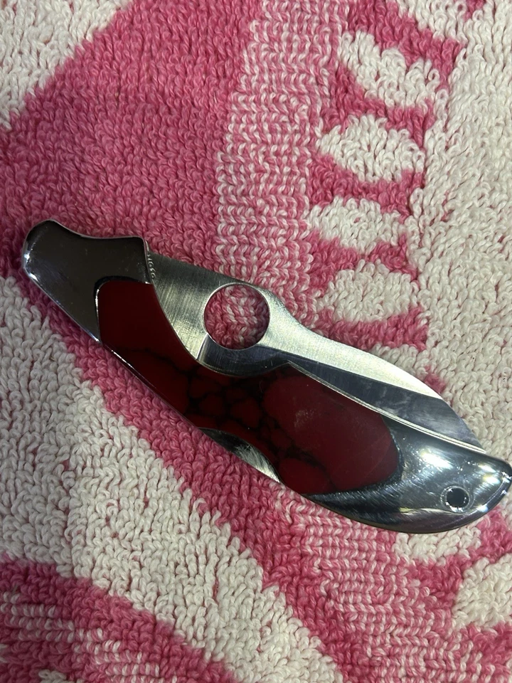 Cuchillo de kiwi exótico raro Spyderco 75P Foto 2 de 4