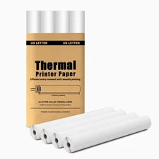 4 Rolls Thermal Paper 8.5’’ x 11’’ for Portable Printer, Compatible with D810...