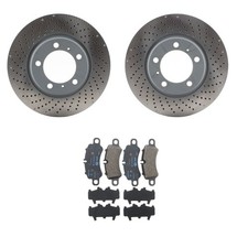 SHW Front 330mm Rotors Hella Low-Met Disc Brake Pad Kit For 718 Boxster 911 FI