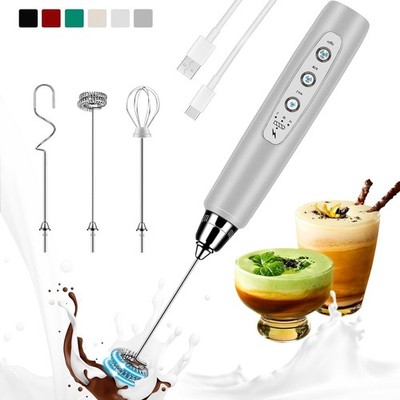 Milk Frother Handheld Rechargeable, Frother Wand Drink Mixer Electric Whisk for 