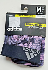Adidas Men's M 32-34 Boxer Brief Black Purple Boxer Briefs Underwear NWT